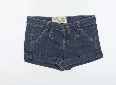 Celebrity rosa Mädchen blau Baumwollmischung abgeschnittene Shorts Größe 9 Jahre Reg