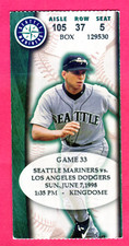 ALEX CORA MLB DEBUT TICKET STUB-GRIFFEY HR #318...6/7/98 MARINERS/DODGERS
