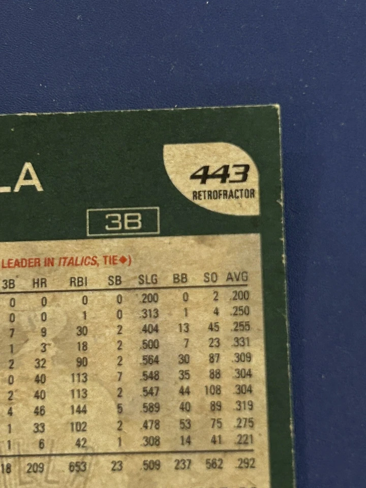 2001 Topps Chrome Retrofractor Vinny Castilla #443 Gold SSP - Image 3 of 3