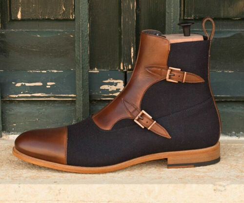 Handmade Two Tone Brown \u0026 Black Leather 