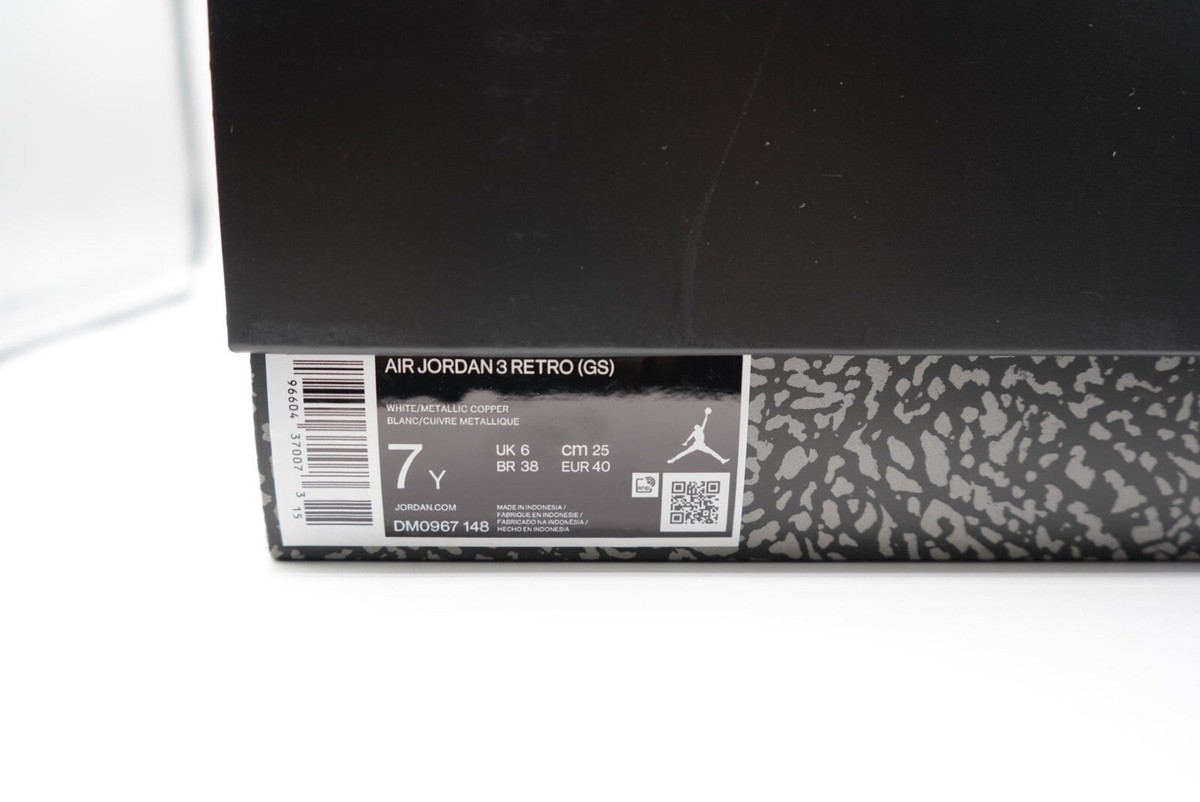 AIR JORDAN 3 RETRO GS 'WASHINGTON WIZARDS' - Size 7Y - DM0967-148