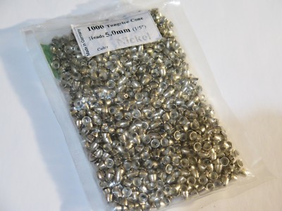 1000 TUNGSTEN CONEHEADS - Nickel 5.0mm / Fly Tying cone head beads