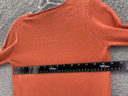 ANN TAYLOR 100% 2-PLY CASHMERE Tangerine SWEATER Size XS - Picture 8 of 8
