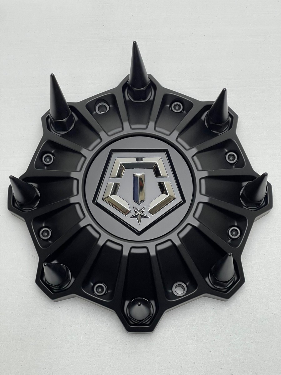 TIS Matte Black Complete Spike Wheel Center Cap 1284C51 S1708-24