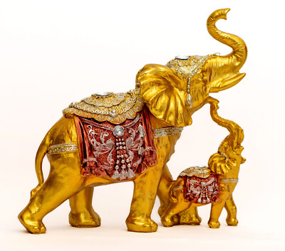 BUY ONE GET ONE FREE | LABOR DAY SALE | Lucky Baby and Mama Elephant Statue Gift