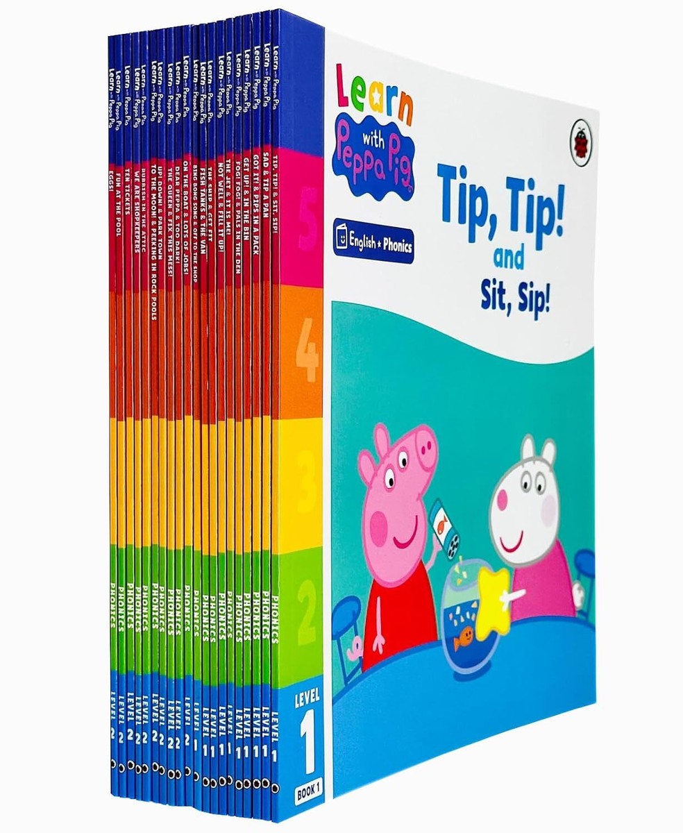 Learn with Peppa Phonics Level 1 & 2 Collection 20 Books Set