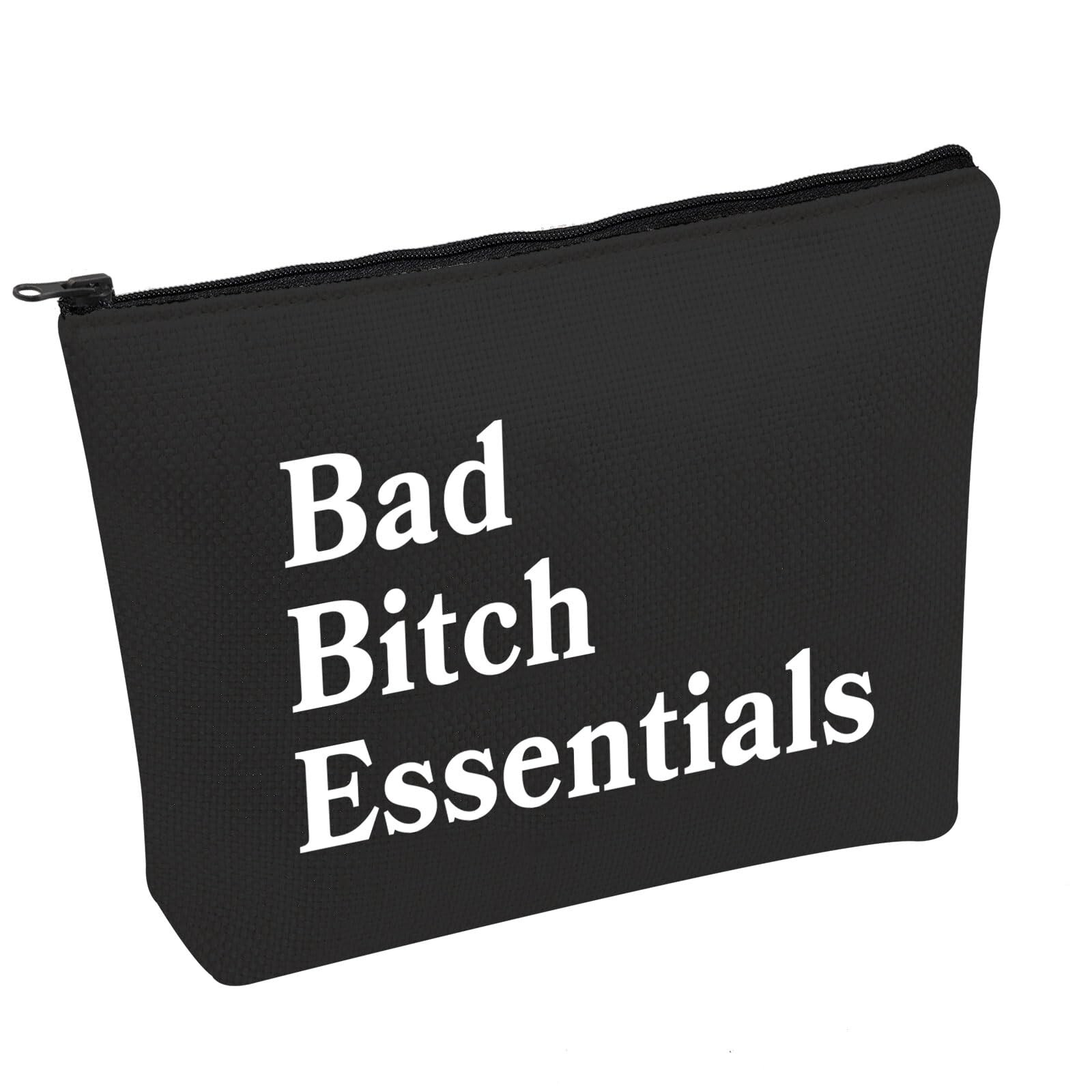 PWHAOO Funny Sarcastic Cosmetic Bag Bad Bi*ch Essentials Cosmetic Bag Boss La...