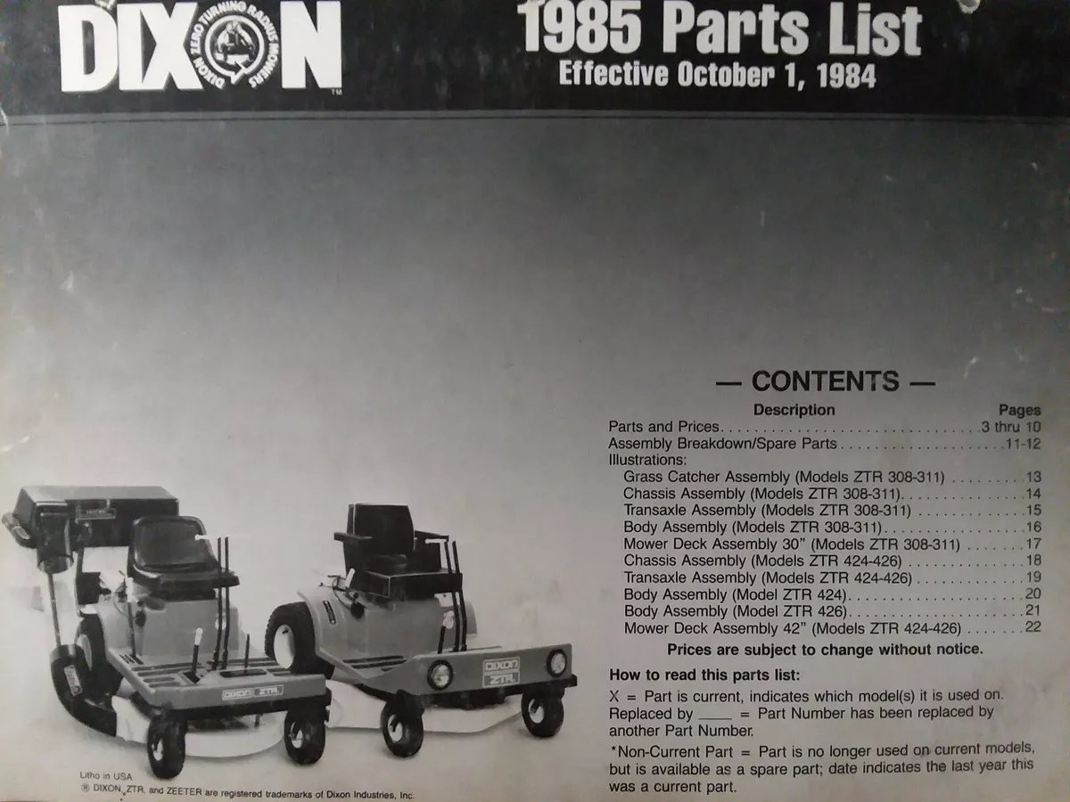 Dixon riding online mower parts