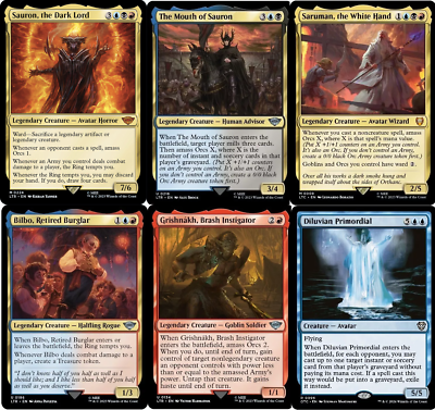 lord cards mtg Amazon.com: Magic: The Gathering The Lord of The Rings: Tales of  Middle-Earth Commander Deck 4 + Collector Booster Sample Pack : Toys & Games
