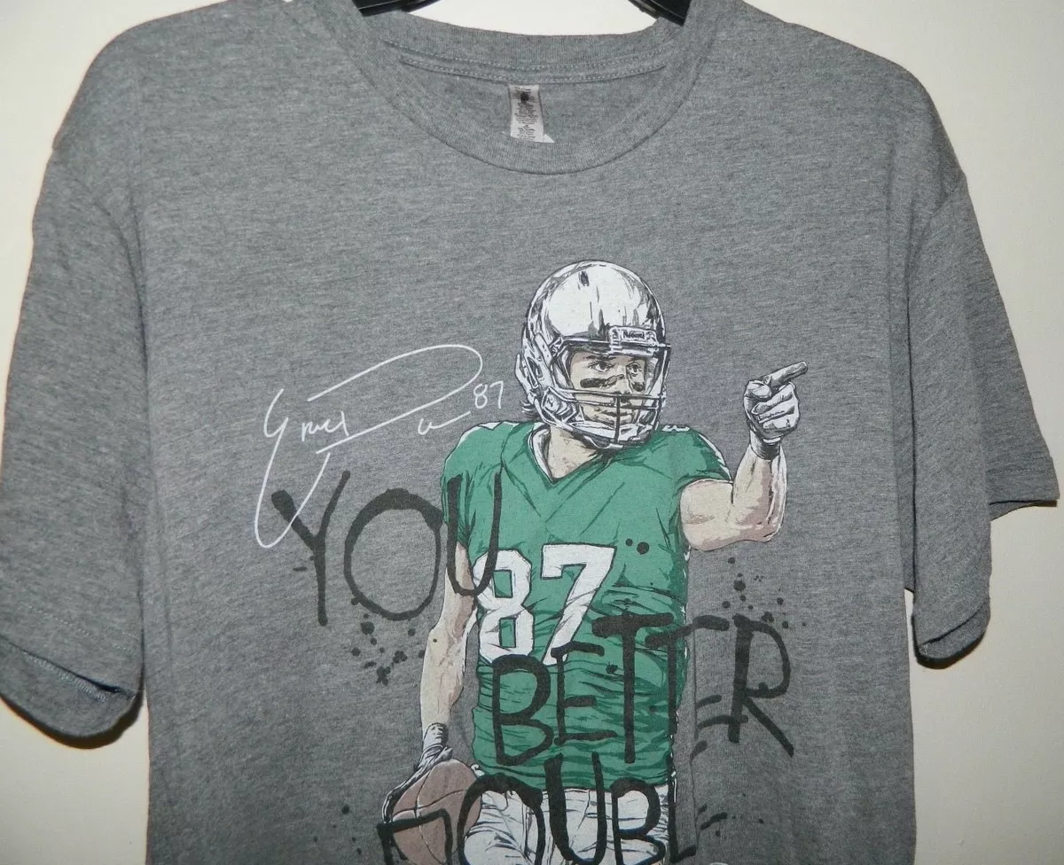 New York Jets You Better Double Eric Decker Gray Short Sleeve Tee Shirt Size M