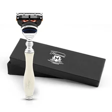 Ergonomic 5 Edge Razor for Men, Minimalist Women's Razor, Body Face Razor, Ivory