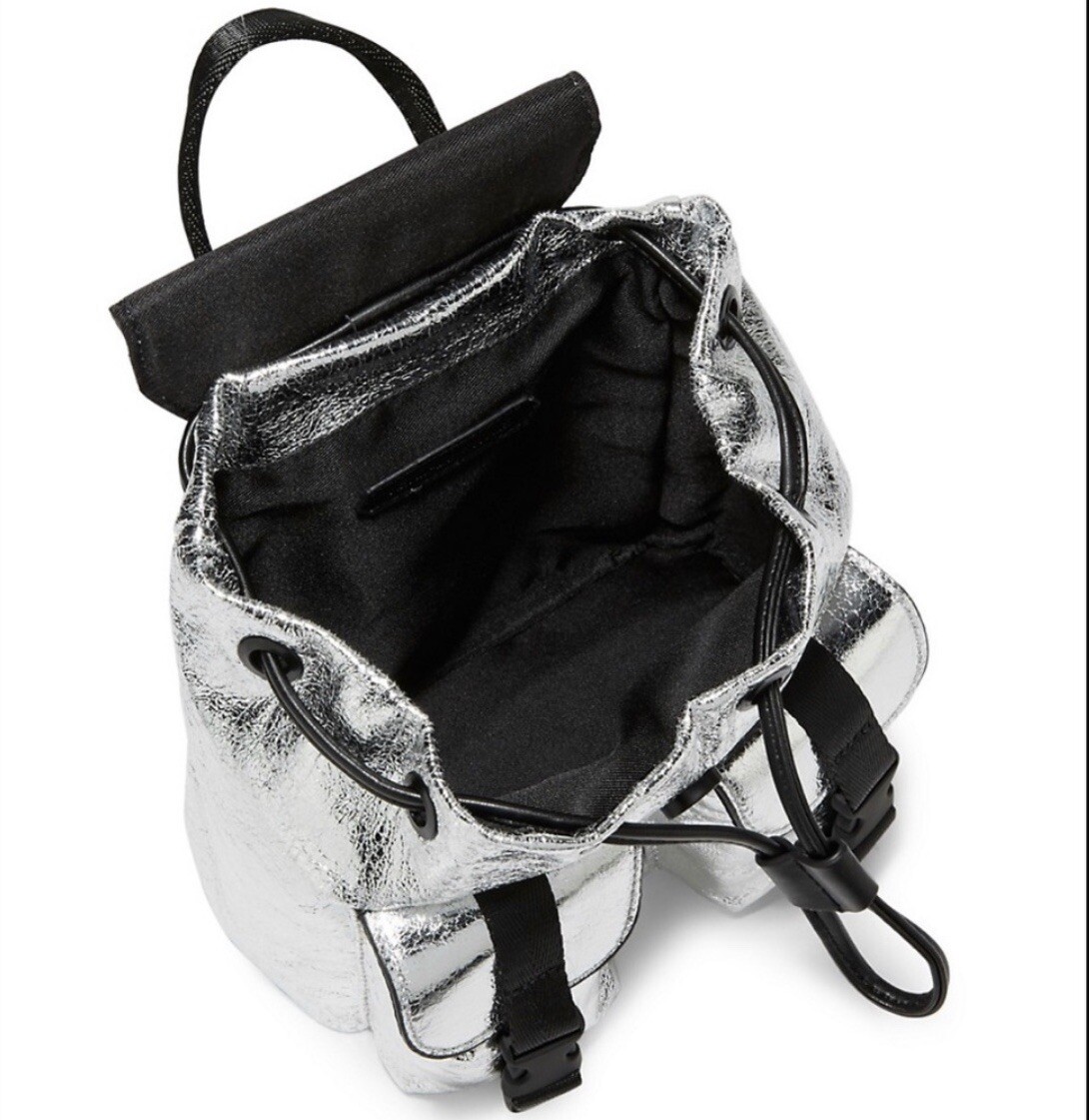 Kendall & Kylie Black and White Backpack with Drawstring Closure Kendall & Kylie | Bags | Kendall Kylie Nylon Green Mini  main image 4