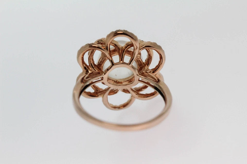 Anillo de topacio blanco/piedra lunar Vermeil .925. Foto 4 de 4