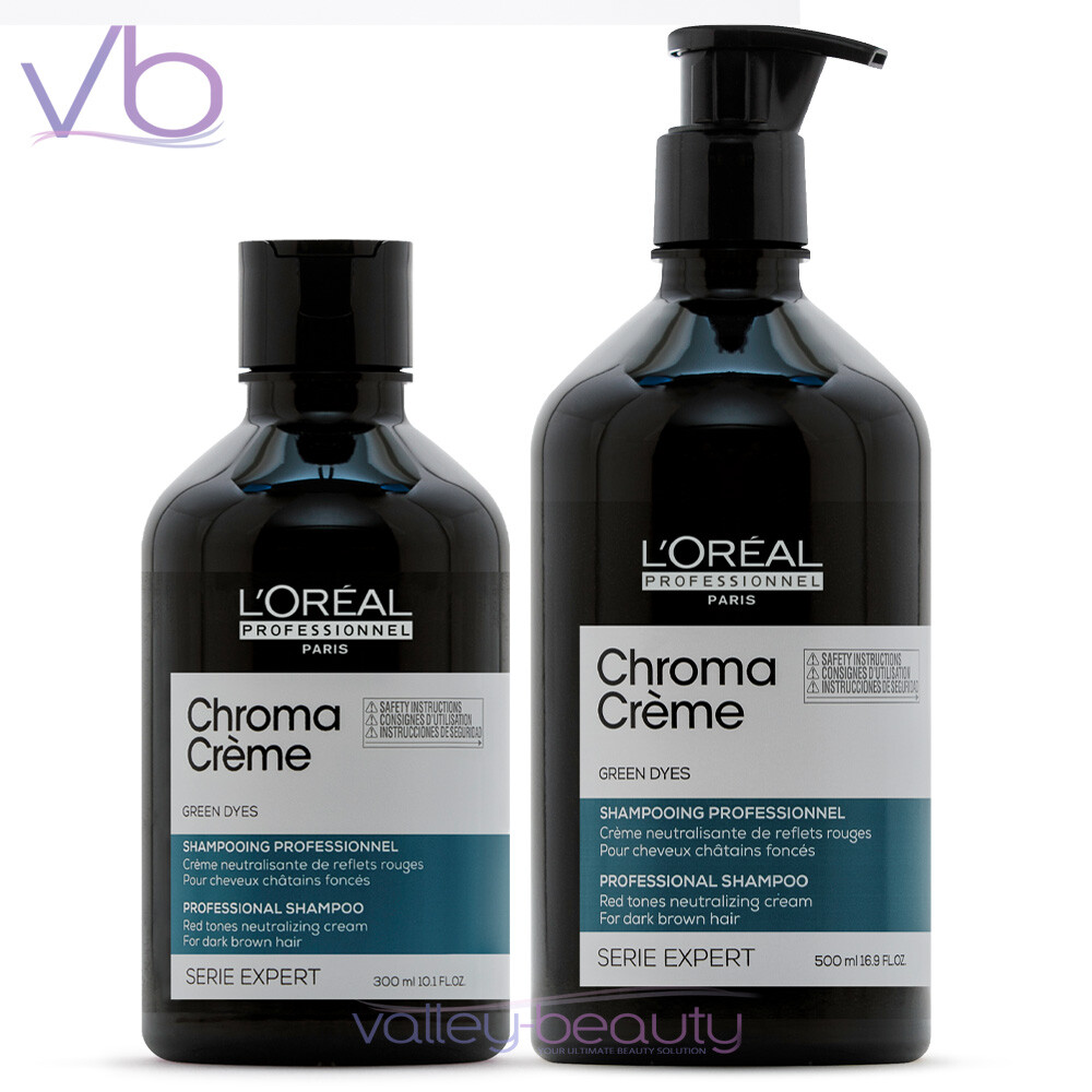L'OREAL Chroma Creme Green Dyes Shampoo | Red Tones Neutralizing