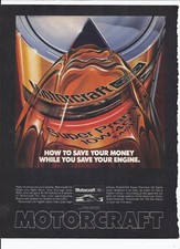 80's Motorcraft Motor Oil Print Ad Automobile Car 8.5" x 11"