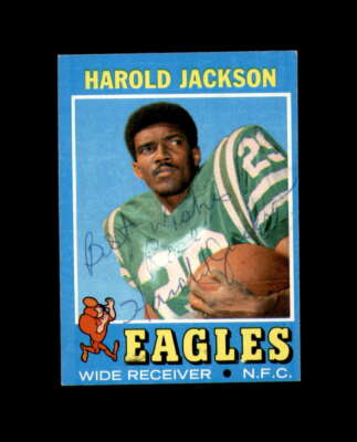 Harold Jackson Hand Signed 1971 Topps Philadelphia Eagles Autograph