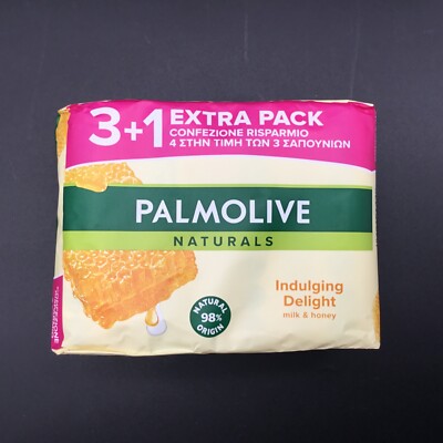 4 Pack Palmolive Naturals Indulging Delight Milk & Honey Pampering Bar Soap