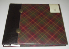 K Company Mini Scrapbook 50/4x6 Photo Album Journal Tag Leather/Plaid One-Pocket