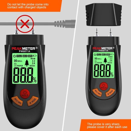 Misuratore Di Umidità Professionale Legno Pareti Pavimenti Display LCD - Foto 3 di 7