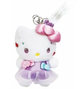 Hello Kitty 50th Anniversary Plush Doll Keyring Key Chain Sanrio Dress Kitty