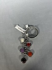 New Coach Keychain Keyring Fob 63982 Multi Color Drops NWT