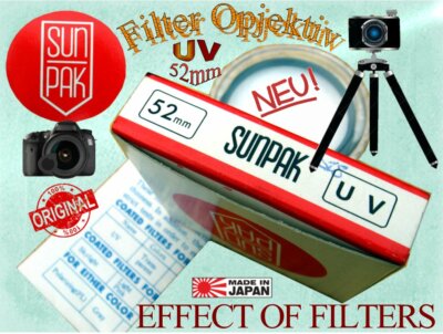 Original Sunpak UV 52 mm Filter Objektiv Effect of FILTERS Schutz Made in Japan 