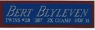 BERT BLYLEVEN TWINS NAMEPLATE FOR AUTOGRAPHED Signed JERSEY-BASEBALL-BAT-PHOTO