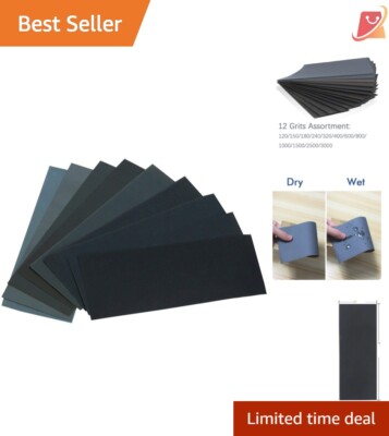 Multi-Grit Sandpaper Set - 24PCS, 12 Grits for Comprehensive Sanding Needs