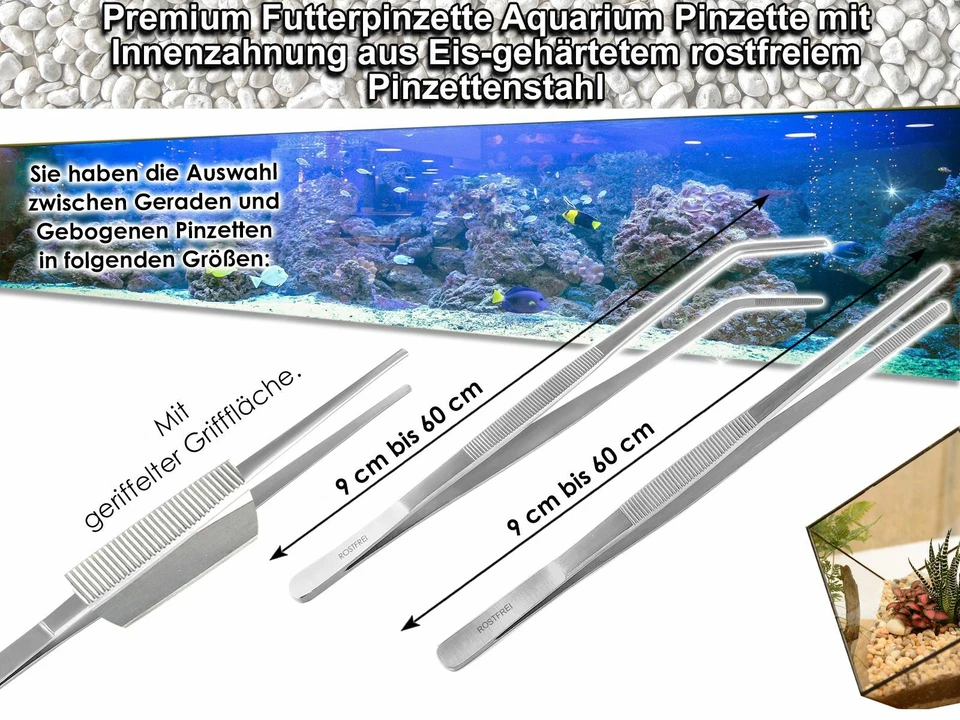 Aquarium Pinzette Gerade Gebogen Futterpinzette Pflanzenpinzette 9 cm bis 60 cm - Bild 2 von 4