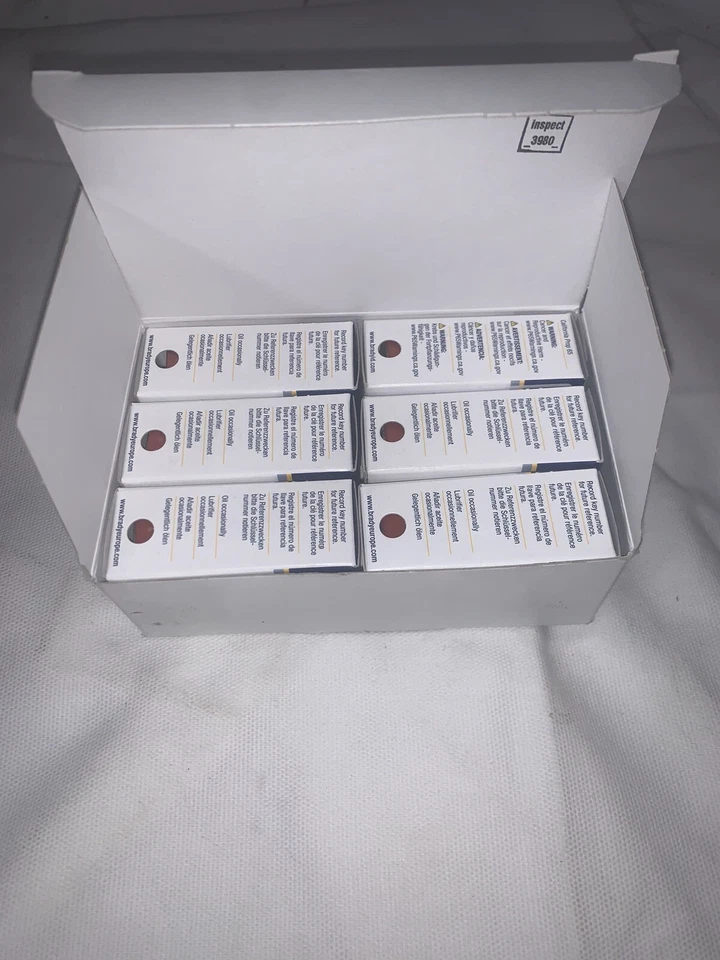 Brady 118935 6 pack Key Retaining Steel Red Keyed Differently Safety Padlocks - Image 4 of 4