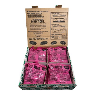 Septic Helper 2000 - 5 Oz. Packages, Lot of 15 bags Non Toxic Pink Advance Grit