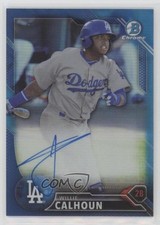 2016 Bowman Chrome Prospects Blue Refractor 51/150 Willie Calhoun Auto 0c6