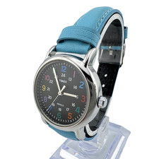 Timex Weekender Indiglo Quartz Ladies Watch Black Dial w/ Blue Leather Strap