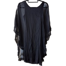 Analili XS/S Silk Overlay Dress Sheer Shawl Cocktail Whimsigoth Fairy Goth Ball