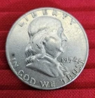 1954 Ben Franklin HALF DOLLAR, Silver Coin, Uncertified