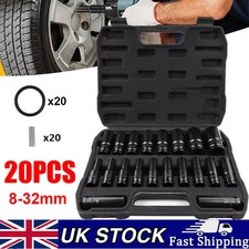 20PCS Deep Impact Socket Set 1/2 Inch Drive Metric 8 - 32mm Metric for Car Truck