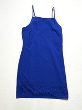 Banana Republic Blue Spaghetti Strap Sheath Dress with Cutout Hem Size 6