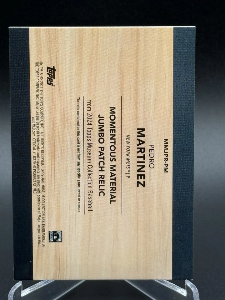 2024 Topps Museum PEDRO MARTINEZ Momentous Material 3/5 Jumbo Game Used Patch - Image 2 of 4