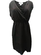 Kardashian Collection Womens Solid Black Cross Body Sun Dress Summer Sundress 18