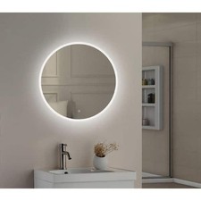 HDC 24 x 24" Silver Bathroom Vanity Mirror w/ Dimmable LED Light Anti-Fog