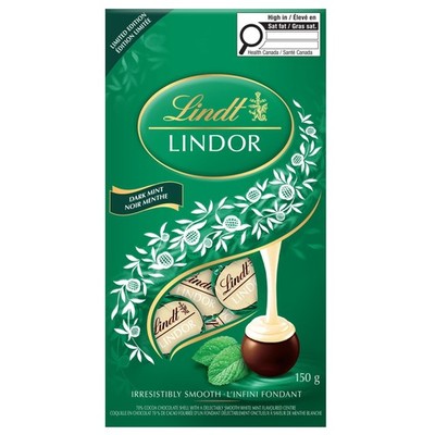 Lindt Lindor Premium Dark Mint Chocolate Balls, 150-g