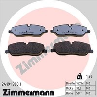 Vorderachse Zimmermann 24191.980.1 Bremsbelagsatz, Scheibenbremse FüR Land Rover