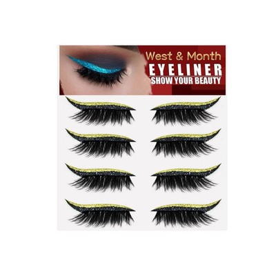 Magnetic False Lashes Curling 4 Pairs with Magnetic Eyeliner No Glue Required