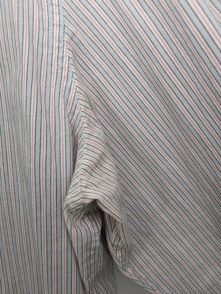 Marc By Marc Jacobs 条纹纽扣衬衫男式 XL 码永恒办公室中性色 — 第 3/4 张图片