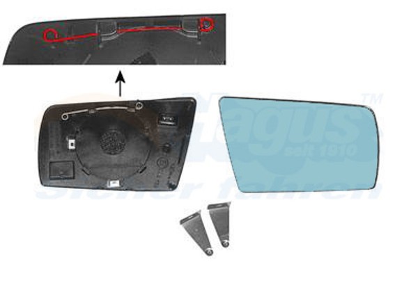 VAN Wezel Spiegelglas AußEnspiegel Hagus 3030834 FüR Klasse Mercedes W202 W210-image
