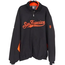 Majestic San Francisco Giants MLB Therma Base Jacket Mens Size 4XL Black Orange