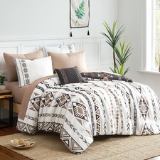 King Size Comforter Set- 7 Pieces Boho Bed in a Bag, Western Bedding Set for ...