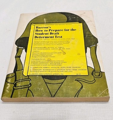 BARRON'S HOW TO PREPARE FOR THE STUDENT DRAFT DEFERMENT TEST  1966 RARE BOOK