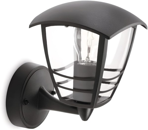 Philips Creek AußEnwandleuchte E27 Wasserdicht Schwarz IP44 Wetterfest-image