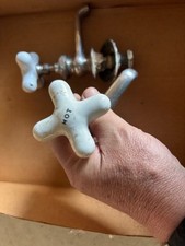 Antique Faucet Porcelain Set Victorian Style Hot Cold Handles